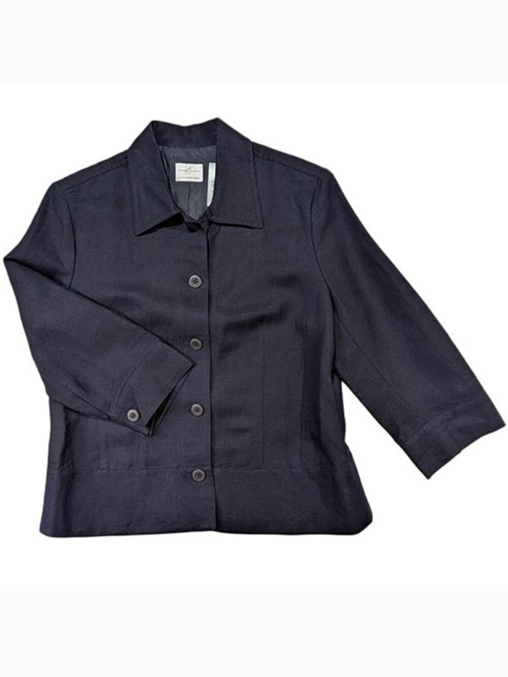 Emma James Linen Jacket Womens 10 Blue 90s Professional Dark‎ Academia Grandma